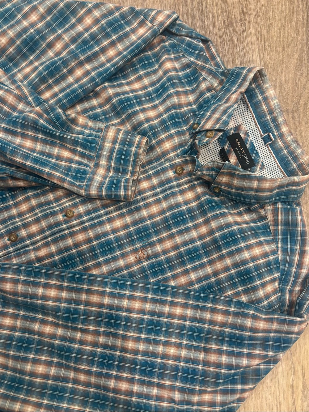 Ariat Pro Series Men’s XXL Blue Plaid Long Sleeve Shirt